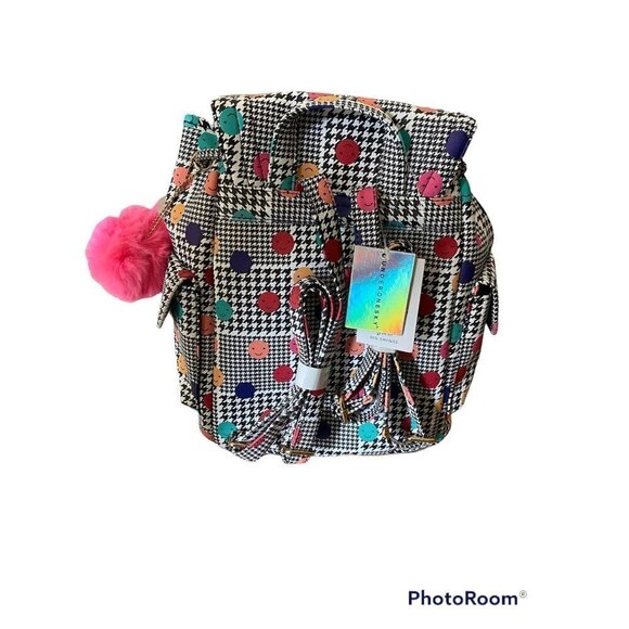 Brand NEW 𝅺Kid's Emoji-Print & Faux Fur Pom-Pom Backpack - Picture 2 of 5
